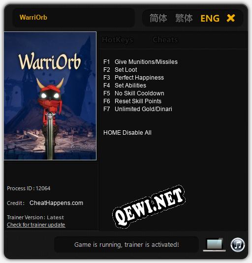 Трейнер для WarriOrb [v1.0.2]