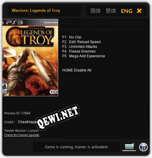 Warriors: Legends of Troy: Трейнер +5 [v1.4]