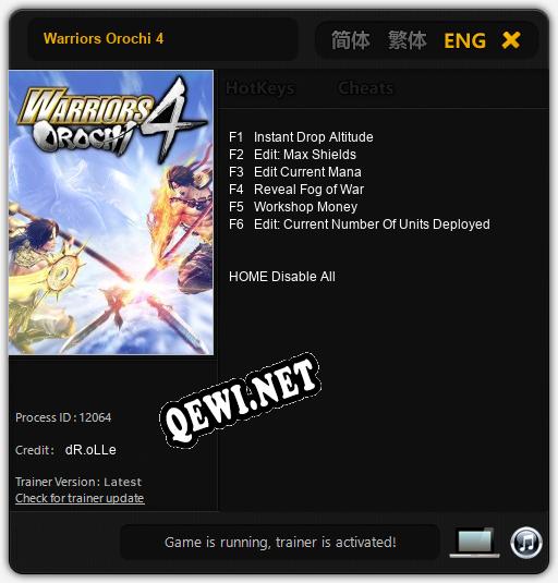 Warriors Orochi 4: Читы, Трейнер +6 [dR.oLLe]