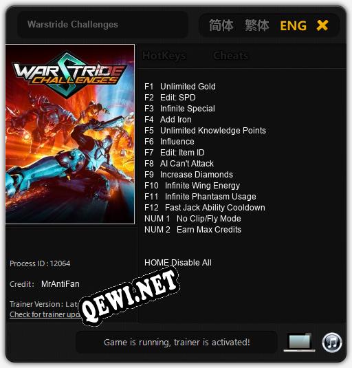Трейнер для Warstride Challenges [v1.0.6]
