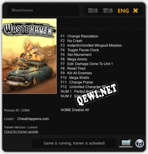Wastehaven: Трейнер +14 [v1.6]