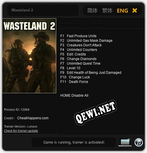 Wasteland 2: ТРЕЙНЕР И ЧИТЫ (V1.0.41)