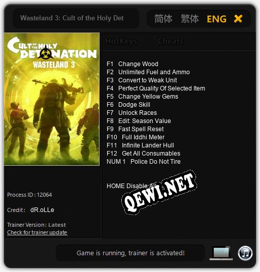 Wasteland 3: Cult of the Holy Detonation: Читы, Трейнер +13 [dR.oLLe]