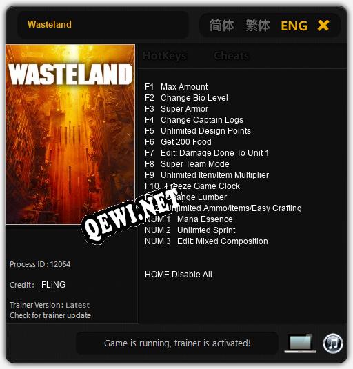 Wasteland: Трейнер +15 [v1.6]