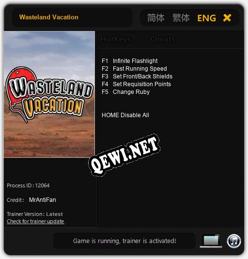 Wasteland Vacation: ТРЕЙНЕР И ЧИТЫ (V1.0.74)