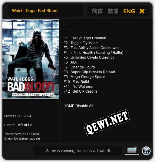 Трейнер для Watch_Dogs: Bad Blood [v1.0.8]
