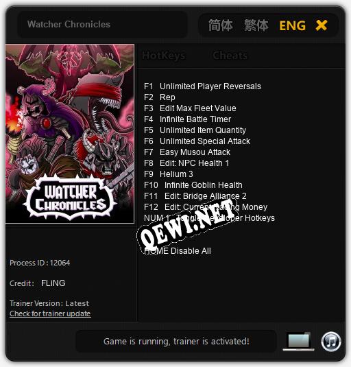Watcher Chronicles: Трейнер +13 [v1.4]