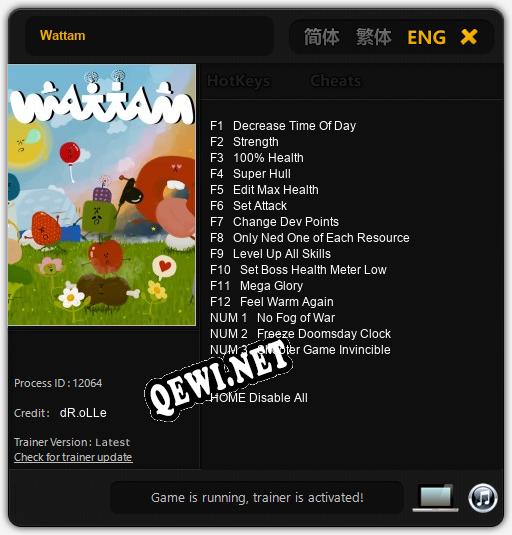 Трейнер для Wattam [v1.0.4]