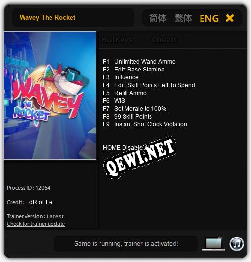 Трейнер для Wavey The Rocket [v1.0.6]