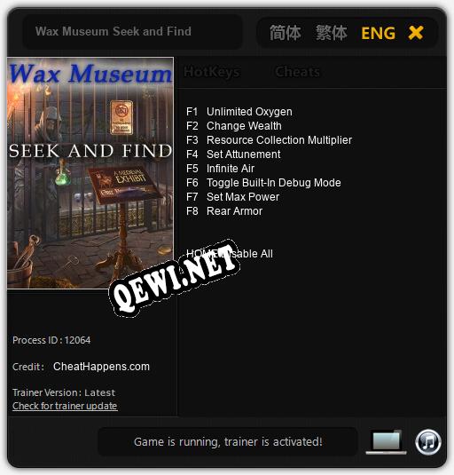 Wax Museum Seek and Find: Трейнер +8 [v1.8]