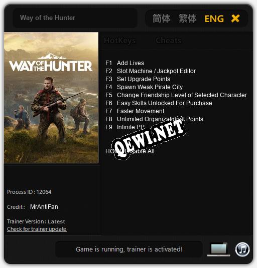 Way of the Hunter: Трейнер +9 [v1.6]