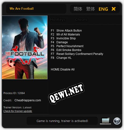 We Are Football: Трейнер +8 [v1.4]
