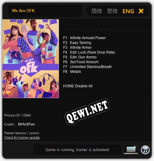 We Are OFK: Читы, Трейнер +8 [MrAntiFan]