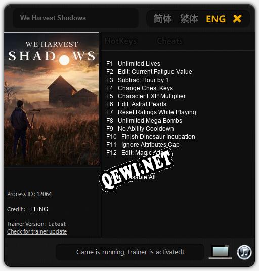 We Harvest Shadows: Читы, Трейнер +12 [FLiNG]