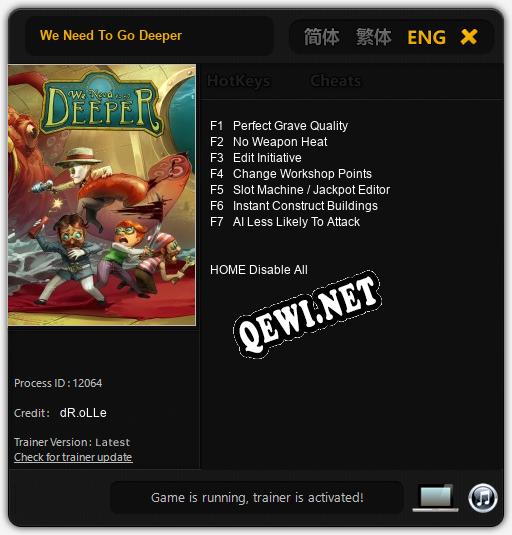 We Need To Go Deeper: ТРЕЙНЕР И ЧИТЫ (V1.0.7)