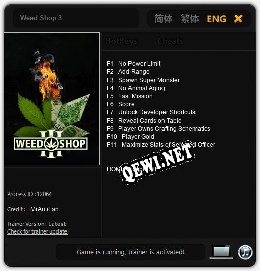 Weed Shop 3: Трейнер +11 [v1.7]