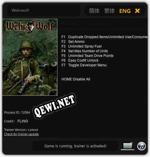 Wehrwolf: Трейнер +7 [v1.4]
