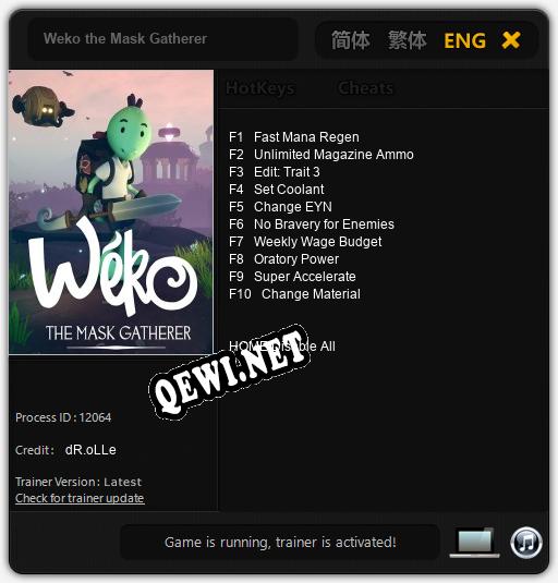 Weko the Mask Gatherer: Трейнер +10 [v1.1]