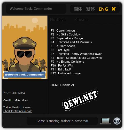Welcome Back, Commander: Трейнер +12 [v1.7]