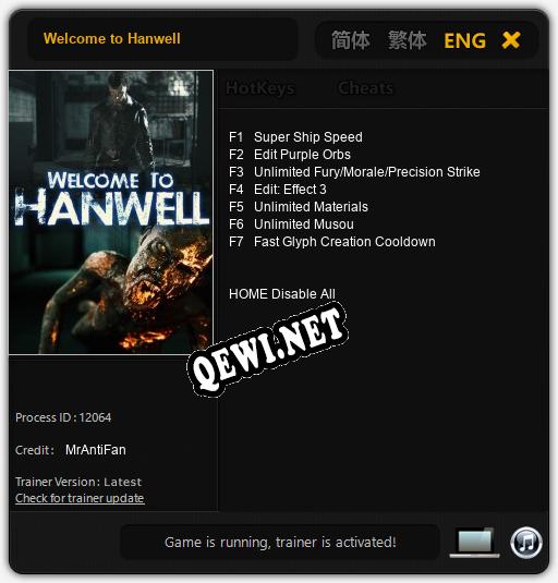 Трейнер для Welcome to Hanwell [v1.0.5]