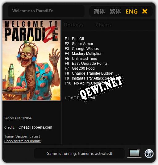 Welcome to ParadiZe: Трейнер +10 [v1.4]