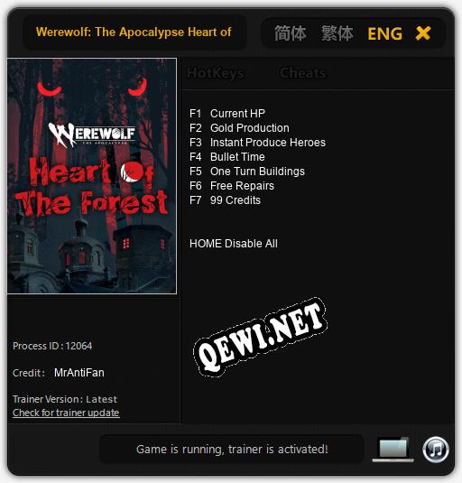 Werewolf: The Apocalypse Heart of the Forest: Трейнер +7 [v1.9]