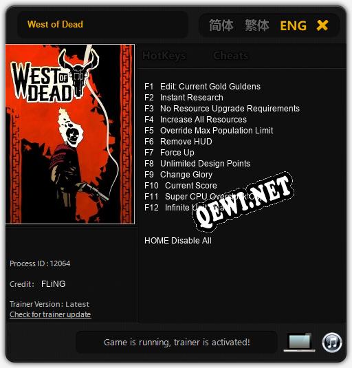 West of Dead: Трейнер +12 [v1.7]