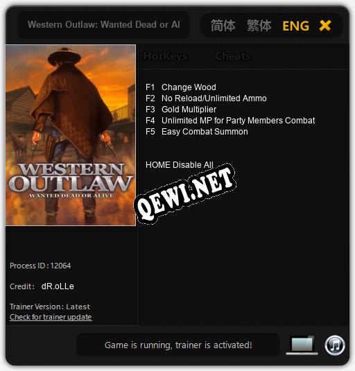 Western Outlaw: Wanted Dead or Alive: Трейнер +5 [v1.1]