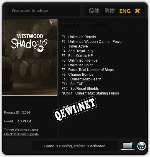 Westwood Shadows: ТРЕЙНЕР И ЧИТЫ (V1.0.70)