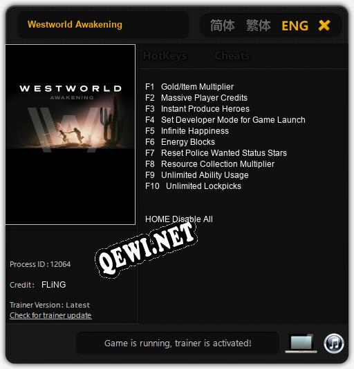 Westworld Awakening: Трейнер +10 [v1.6]