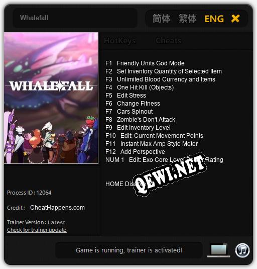 Whalefall: ТРЕЙНЕР И ЧИТЫ (V1.0.50)