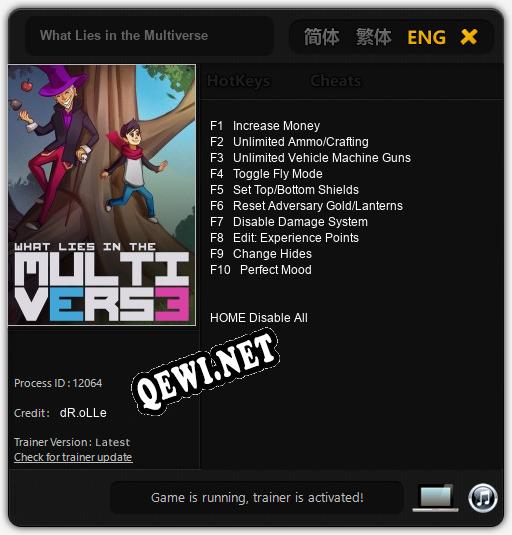 Трейнер для What Lies in the Multiverse [v1.0.6]