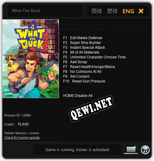 Трейнер для What The Duck [v1.0.8]