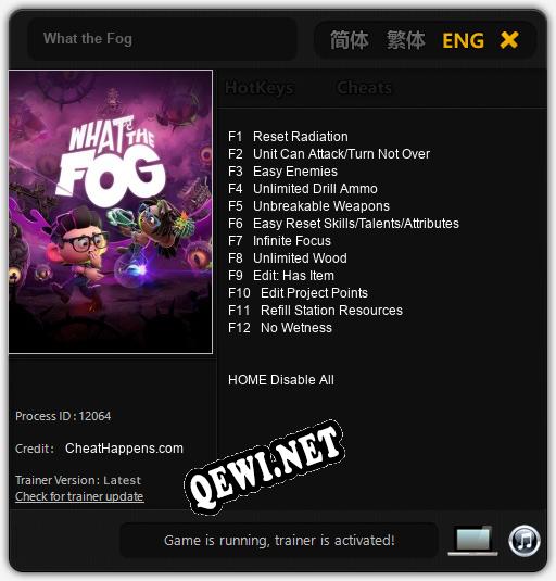 What the Fog: Трейнер +12 [v1.7]