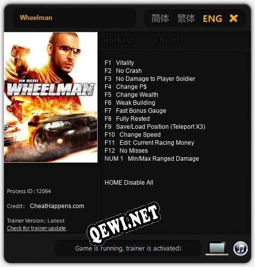 Wheelman: Трейнер +13 [v1.4]