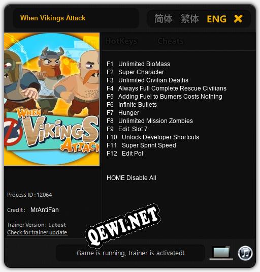 When Vikings Attack: ТРЕЙНЕР И ЧИТЫ (V1.0.67)