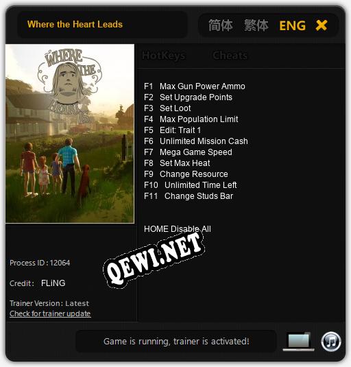 Трейнер для Where the Heart Leads [v1.0.8]