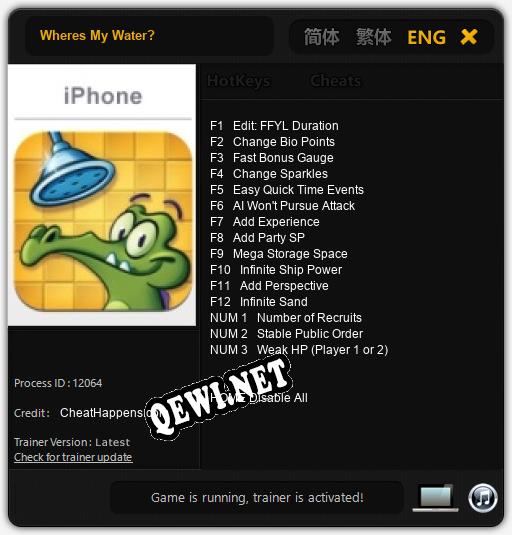 Wheres My Water?: Трейнер +15 [v1.2]
