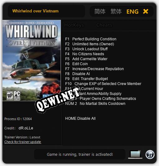 Whirlwind over Vietnam: Трейнер +14 [v1.8]