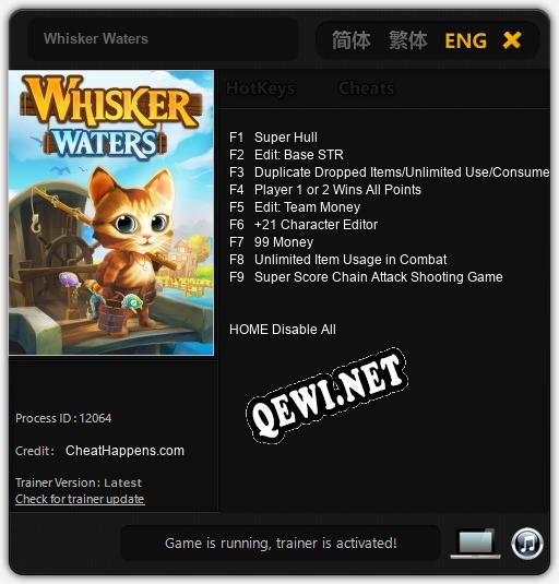 Трейнер для Whisker Waters [v1.0.9]
