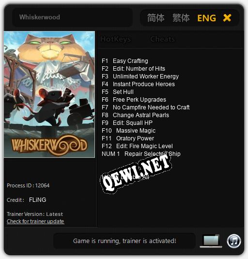 Whiskerwood: Трейнер +13 [v1.7]