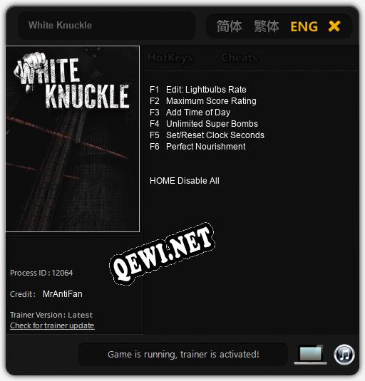Трейнер для White Knuckle [v1.0.4]