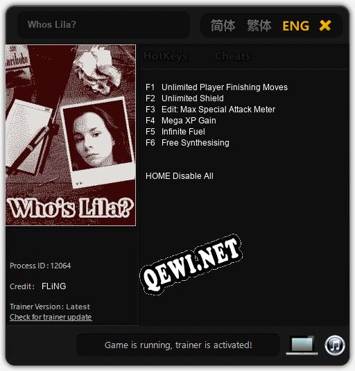 Трейнер для Whos Lila? [v1.0.3]
