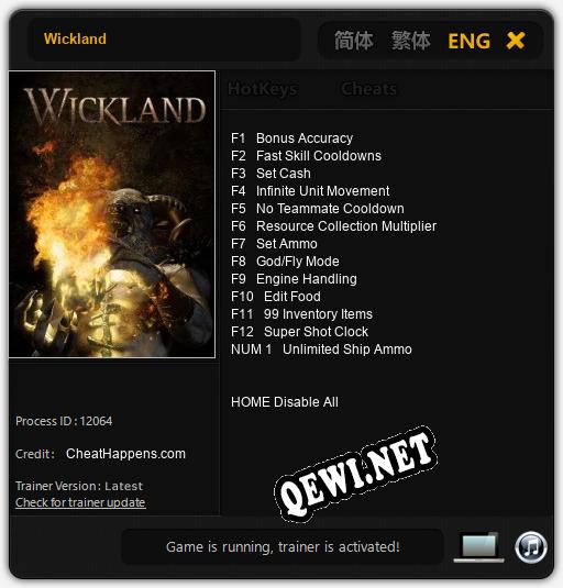 Wickland: Читы, Трейнер +13 [CheatHappens.com]