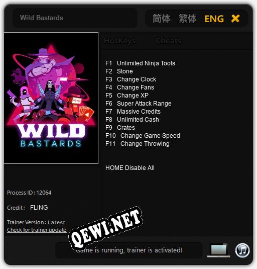 Wild Bastards: Трейнер +11 [v1.7]
