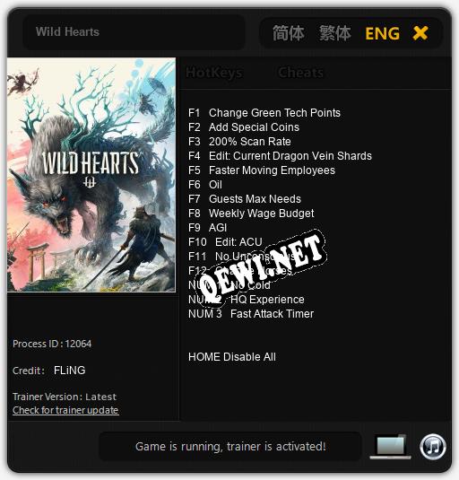 Wild Hearts: ТРЕЙНЕР И ЧИТЫ (V1.0.83)