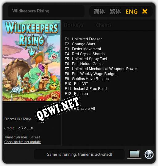 Wildkeepers Rising: Трейнер +12 [v1.6]