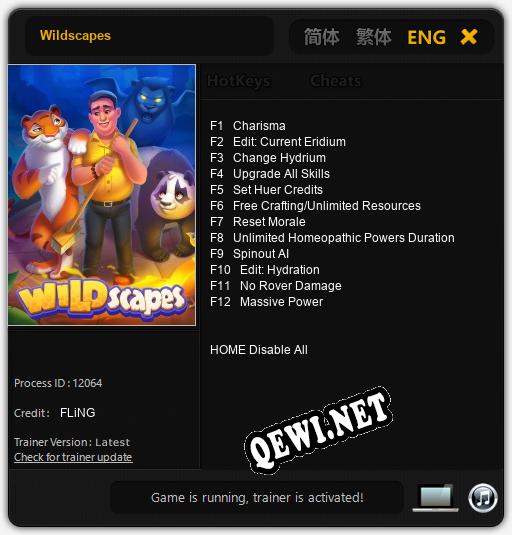 Трейнер для Wildscapes [v1.0.3]