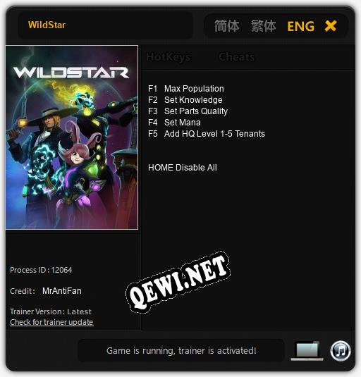 Трейнер для WildStar [v1.0.3]