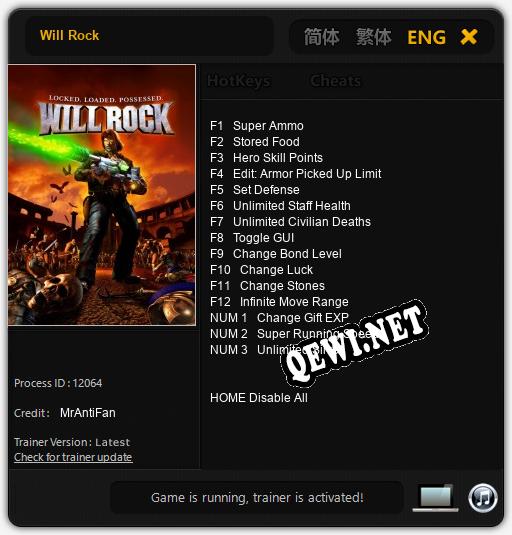 Will Rock: Трейнер +15 [v1.9]